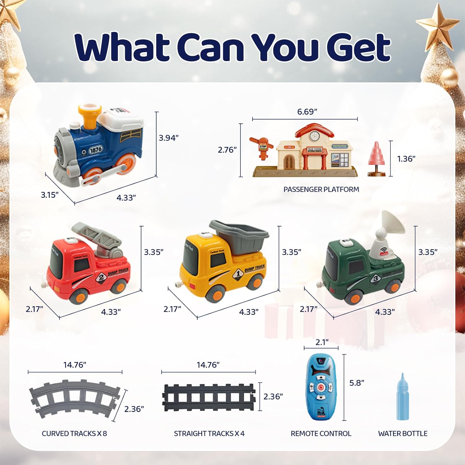 Remote control cartoon train (atomized smoke/light vocals/3-speed switch key) light-colored front