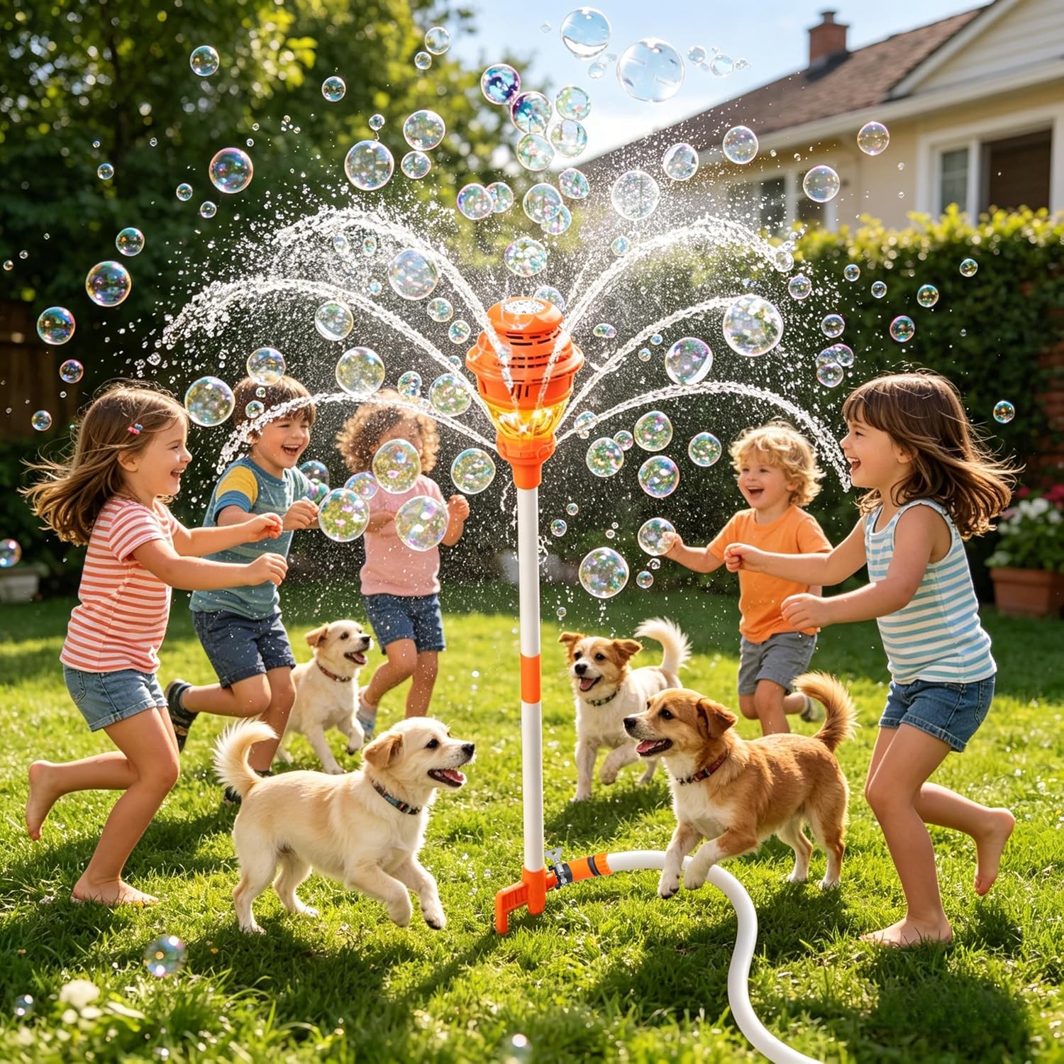 2 in 1 water spray & bubble machine, (battery included)