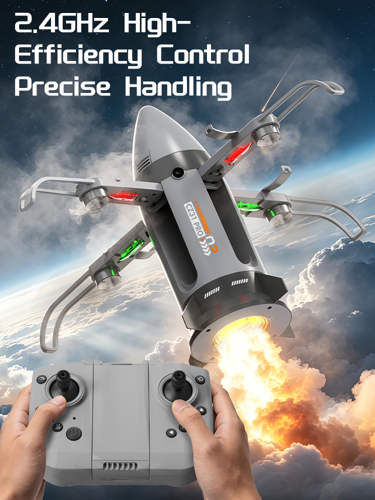 Brushless motor folding RC spray rocket with camera