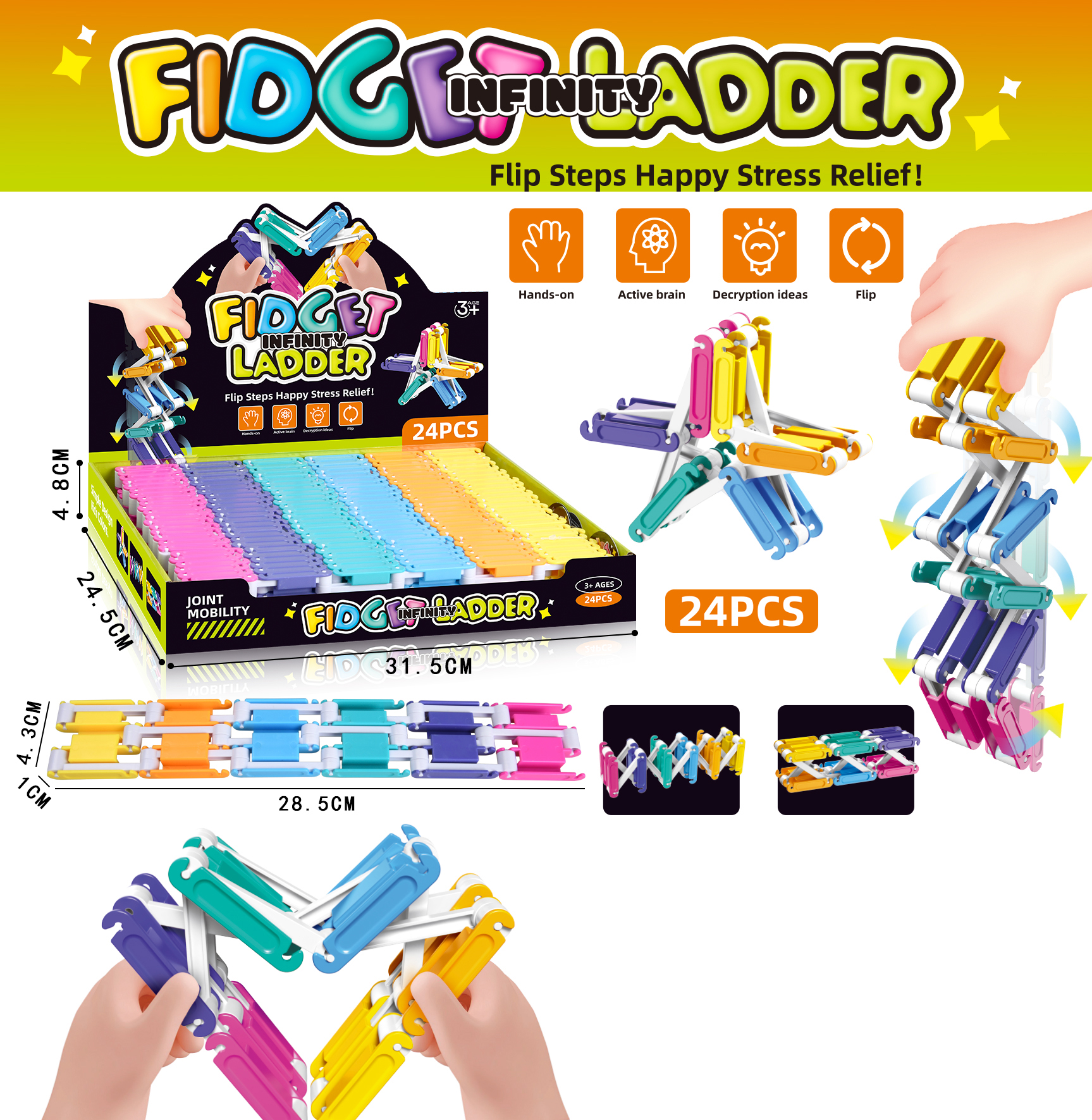 Stress-Relieving Flip-Flop Ladder Toy（24PCS/BOX)