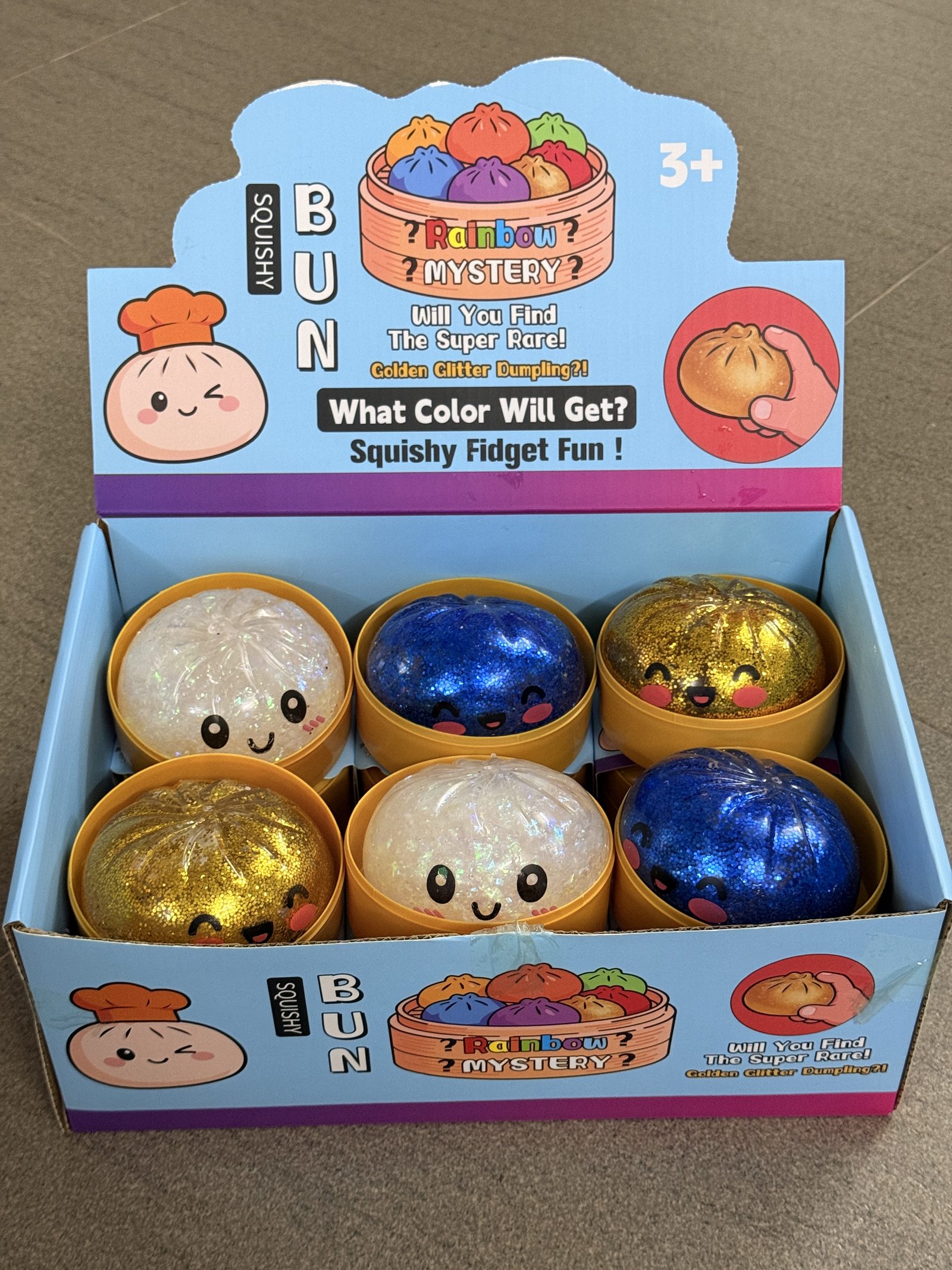 Glitter Gelatin Smiling Bun