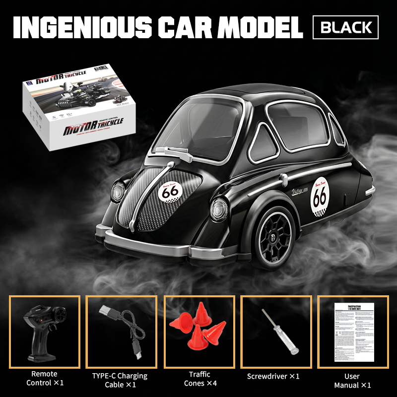 1:43 scale 3-Wheel drive RC drift classic car 2.4G
