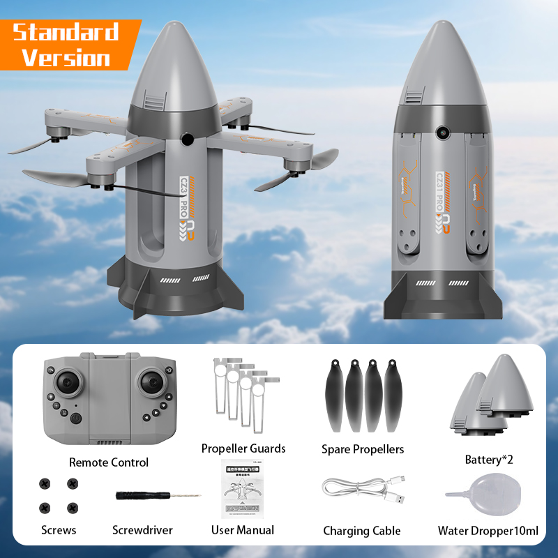 Brushless motor folding RC spray rocket with camera