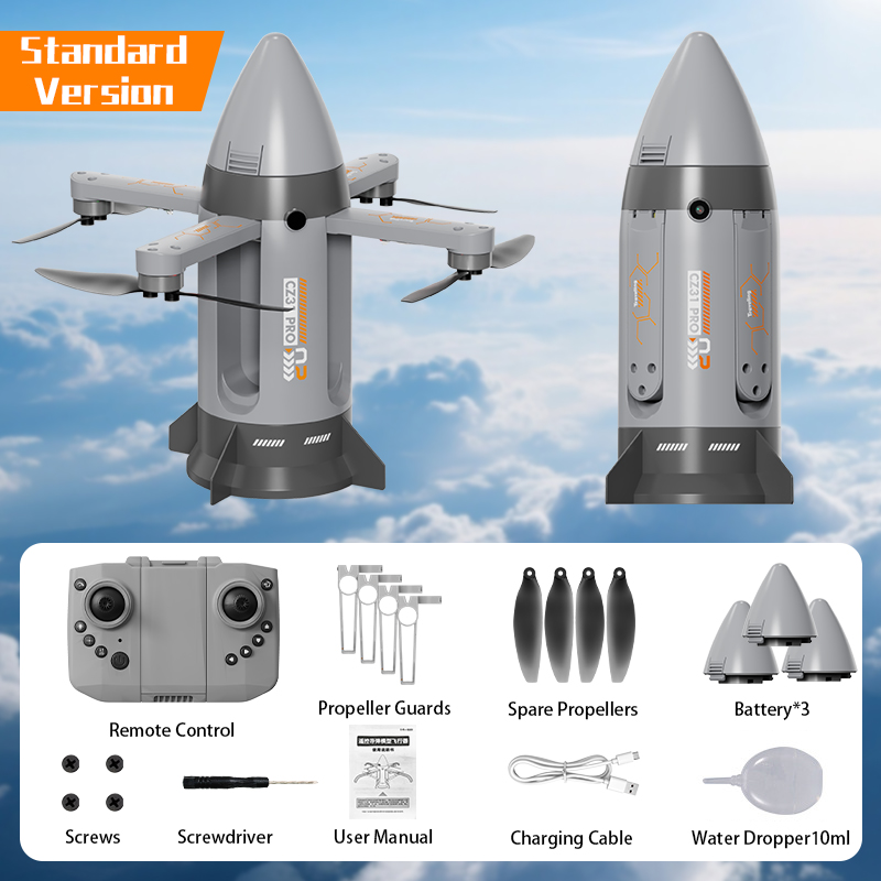 Brushless motor folding RC spray rocket with camera