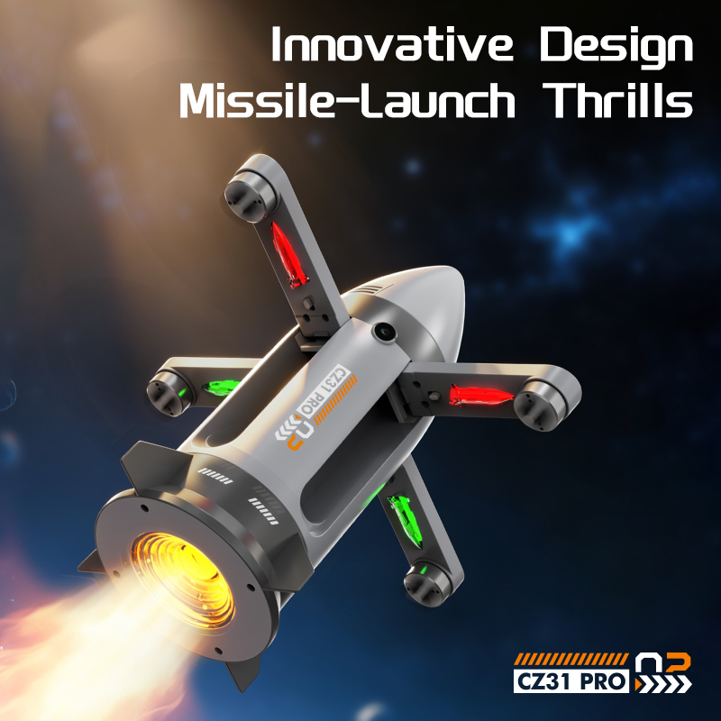 Brushless motor folding RC spray rocket with camera