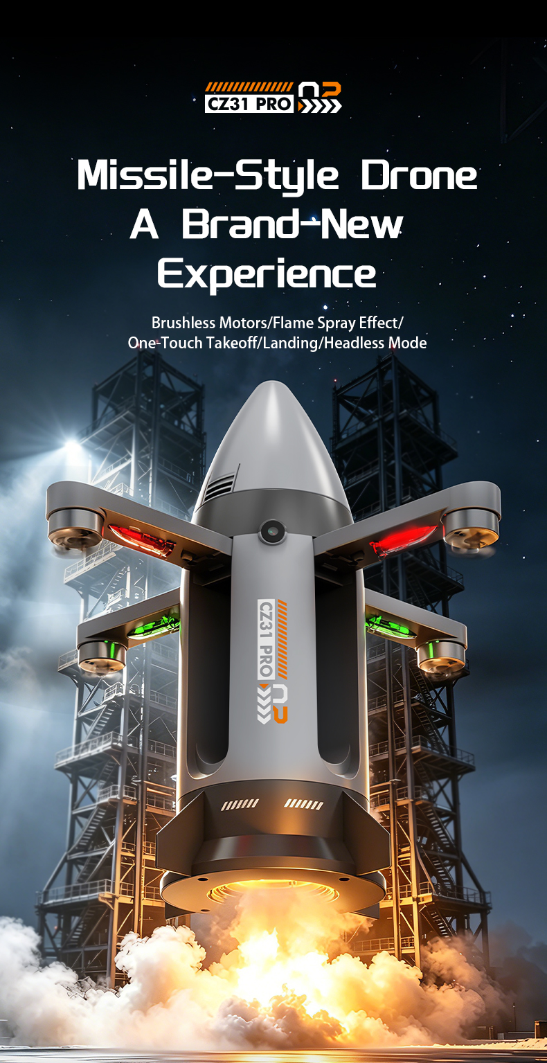 Brushless motor folding RC spray rocket with camera