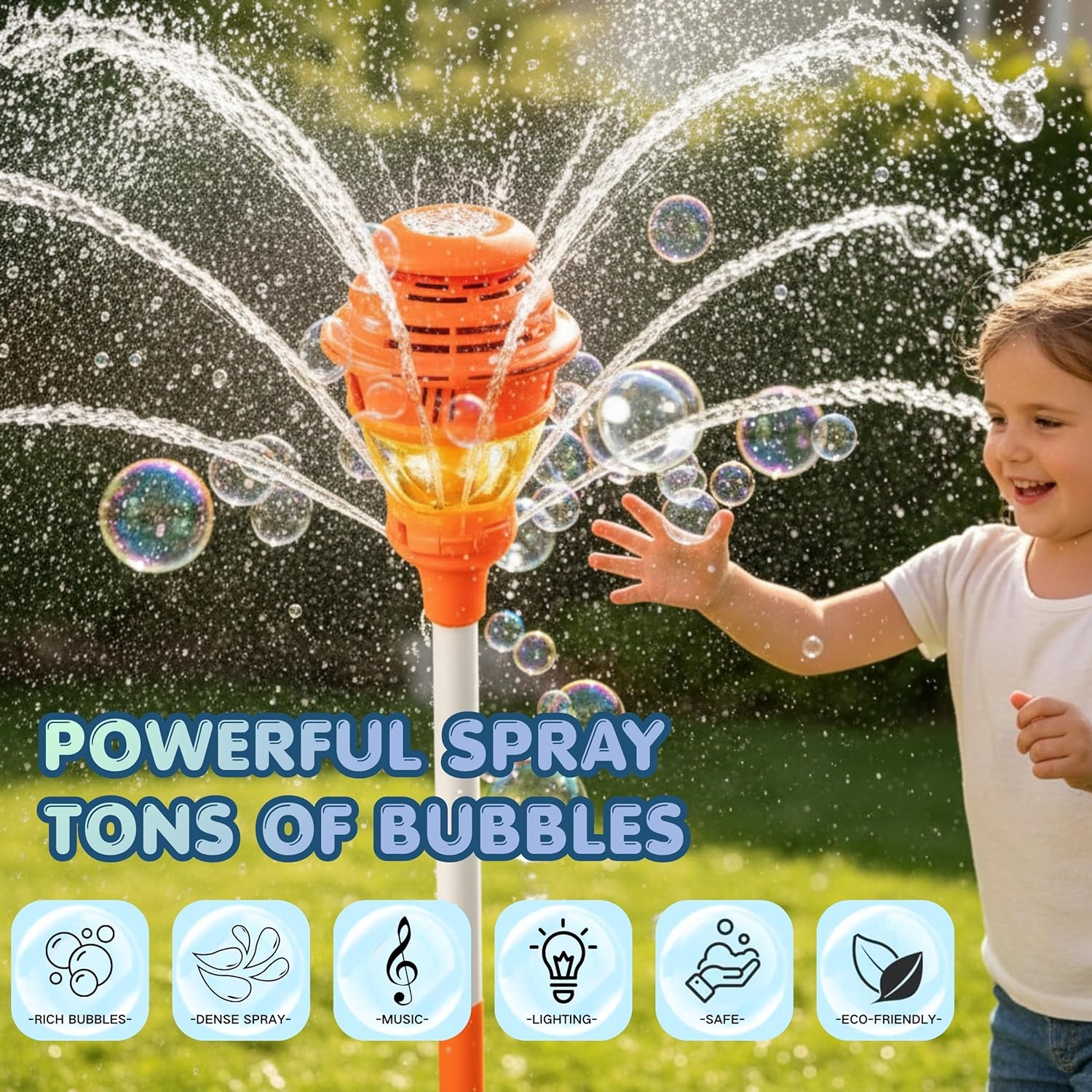2 in 1 water spray & bubble machine, (battery included)