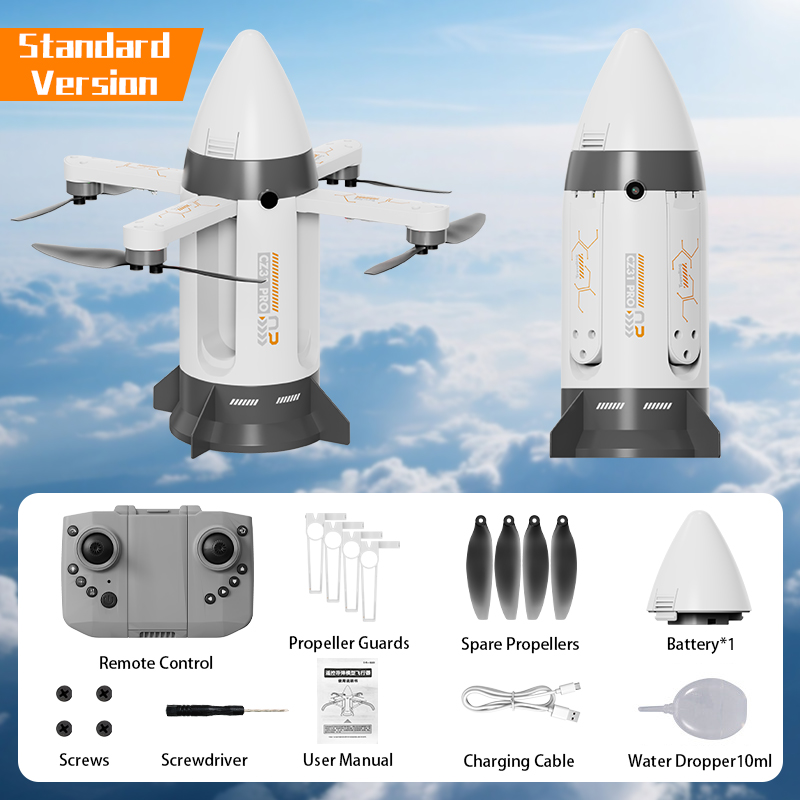 Brushless motor folding RC spray rocket with camera