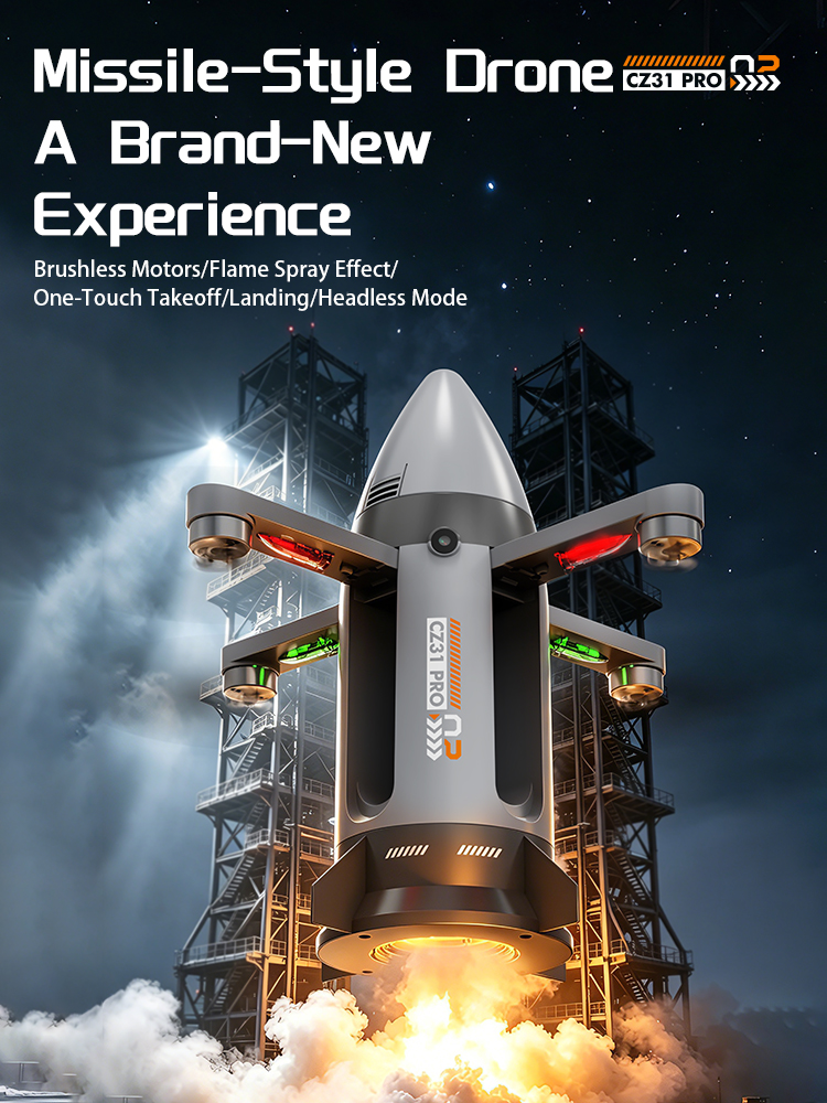 Brushless motor folding RC spray rocket with camera