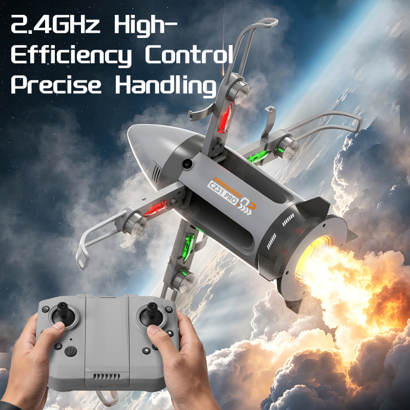 Brushless motor folding RC spray rocket with camera