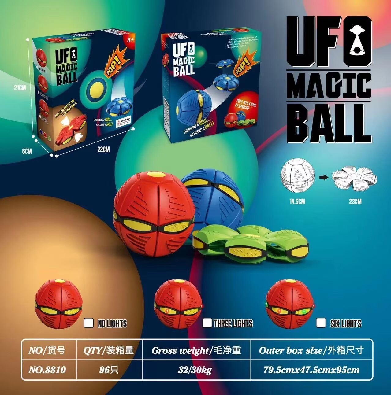 Magic ball with 3 lights