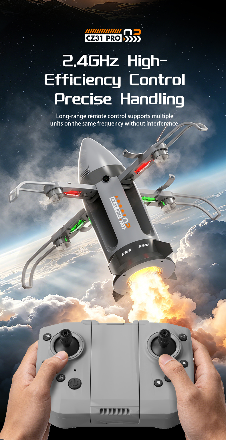 Brushless motor folding RC spray rocket with camera