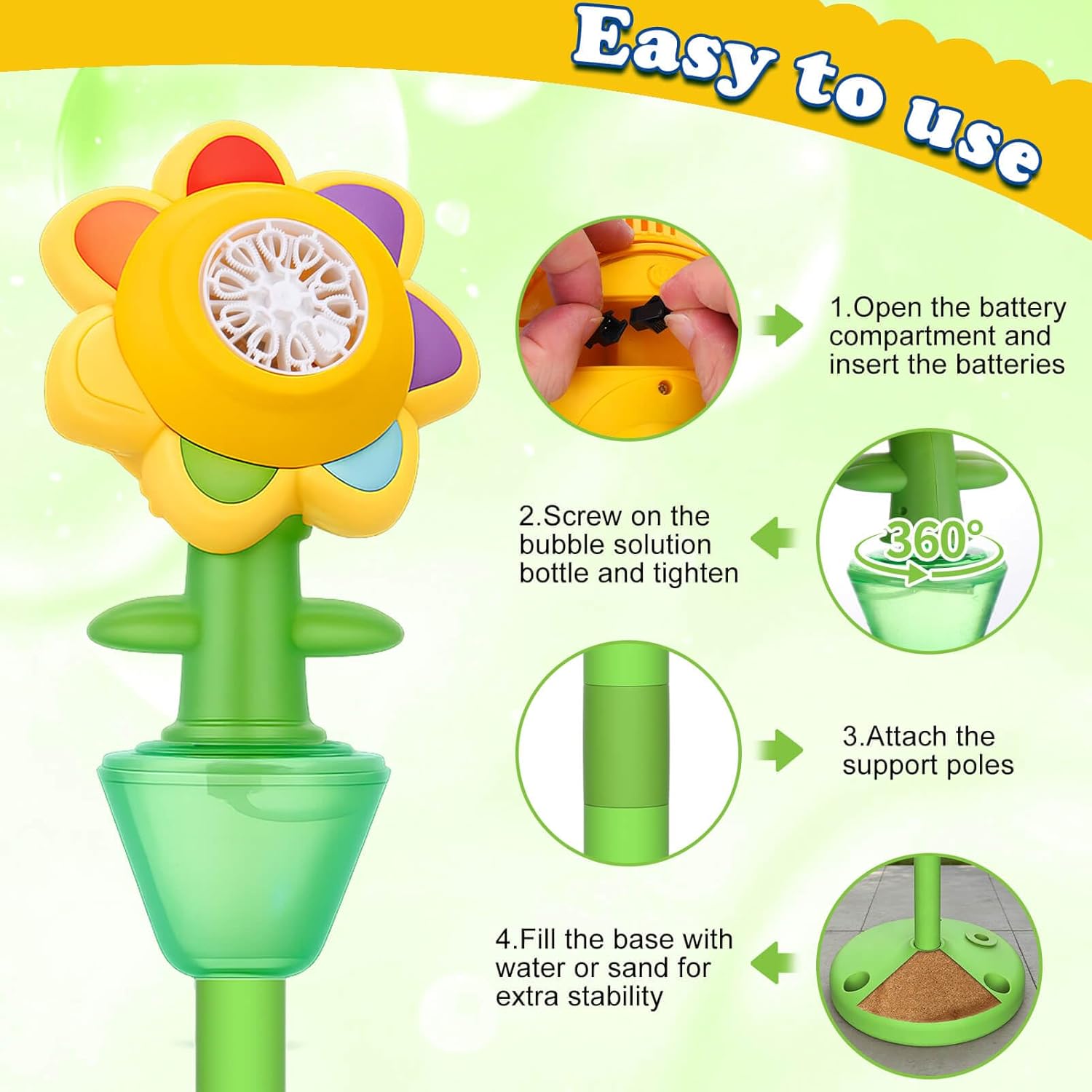 Sunflower Bubble Maker with Lights