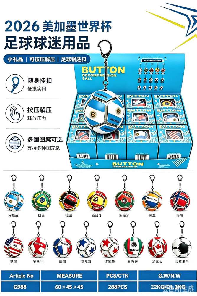 Wholesale of Cross-Border Soccer-Themed Stress Relief Button Balls, Hand and Fingertip Stress Relief