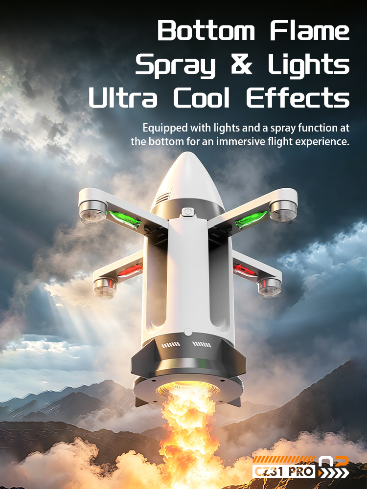Brushless motor folding RC spray rocket with camera