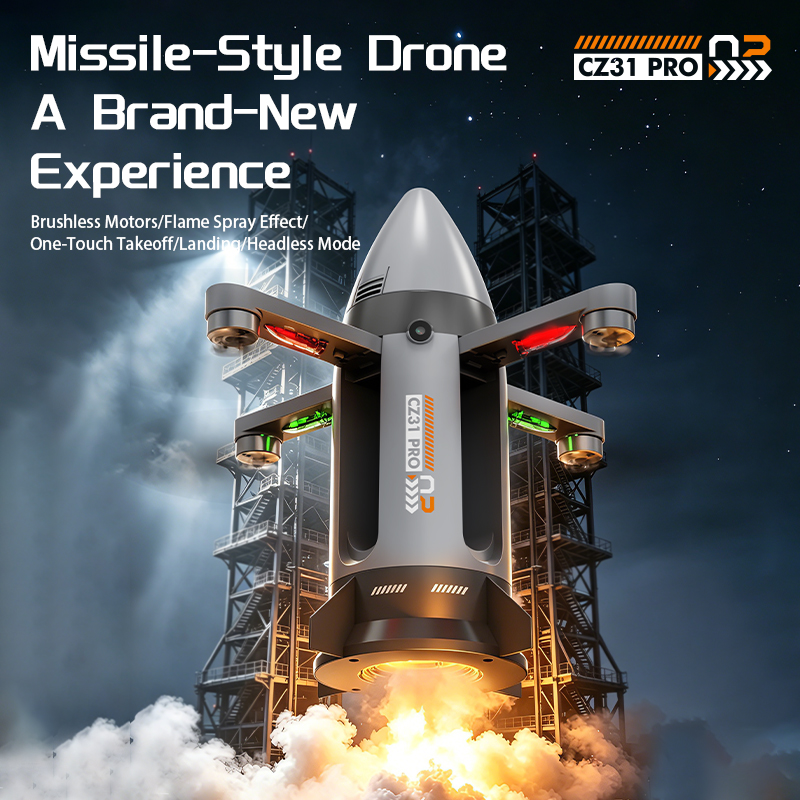 Brushless motor folding RC spray rocket with camera