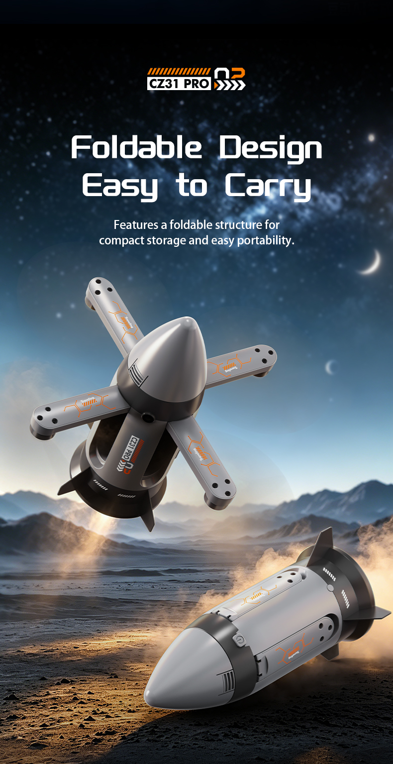 Brushless motor folding RC spray rocket with camera