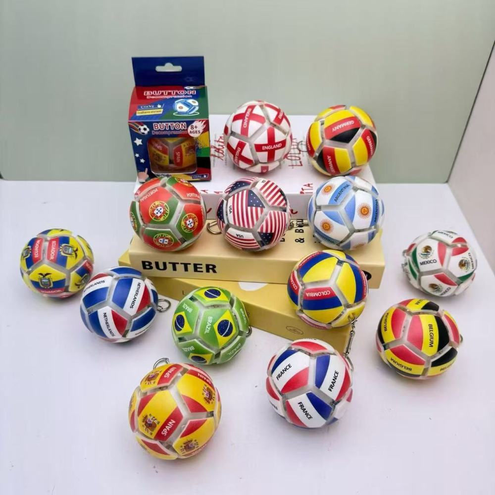 Wholesale of Cross-Border Soccer-Themed Stress Relief Button Balls, Hand and Fingertip Stress Relief
