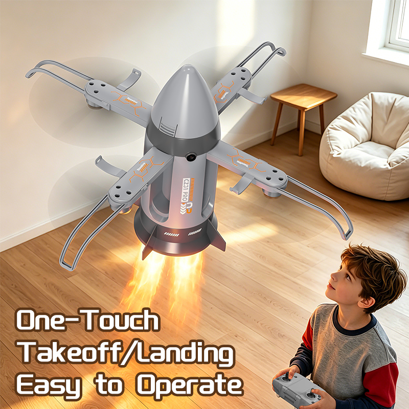Brushless motor folding RC spray rocket with camera