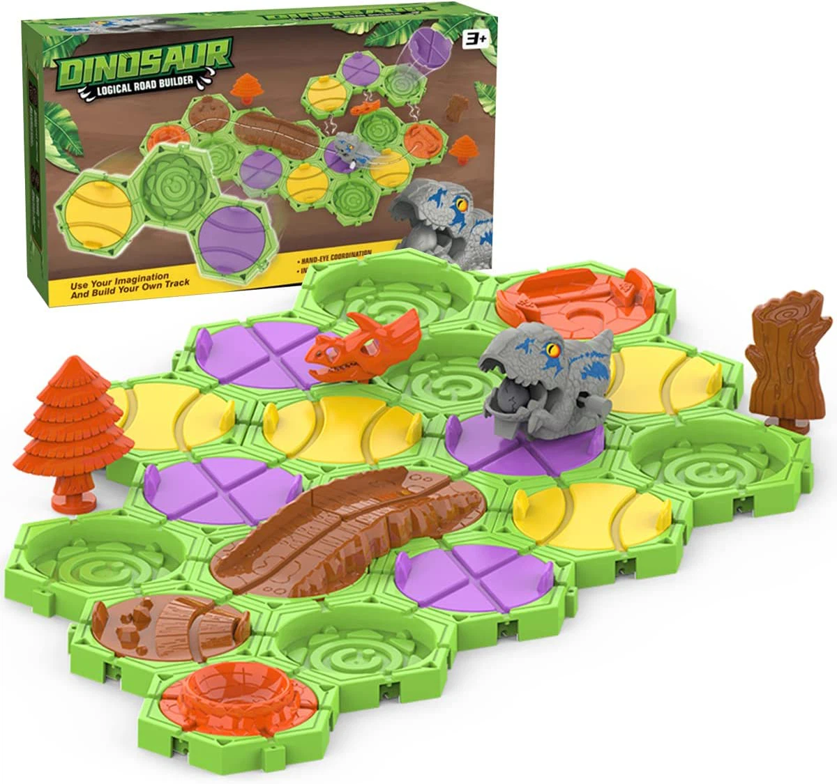 Dinosaur Road Building Game Logical Road Builder Game (Red) learning toy wholesale by CPS TOYS usage scene image