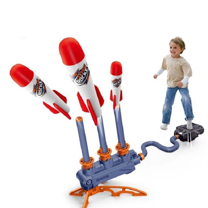 2-in-1 Foot Rocket Interactive Launching Toy Triple Launch