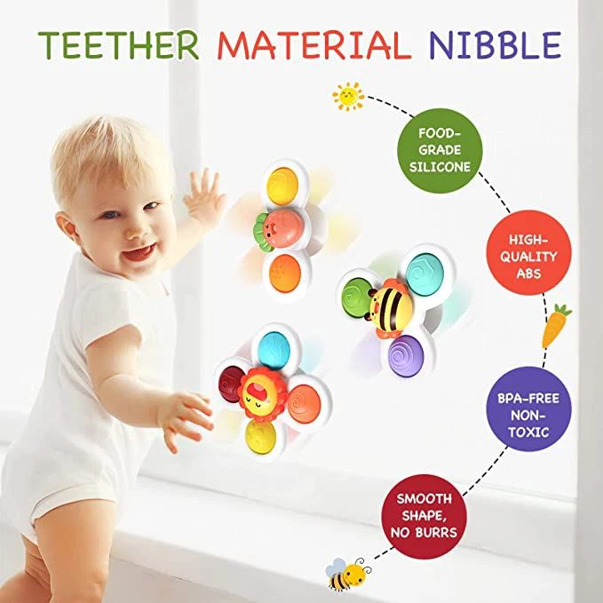 3 Pcs Suction Cup Spinner Toys