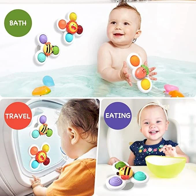 3 Pcs Suction Cup Spinner Toys