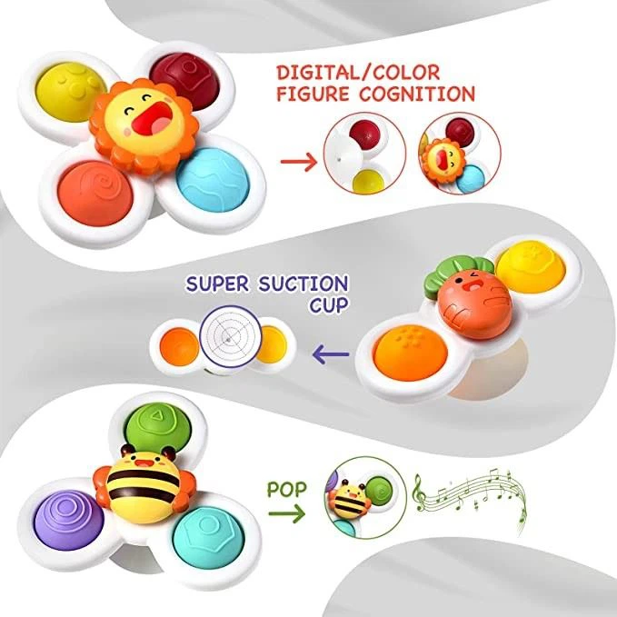 3 Pcs Suction Cup Spinner Toys