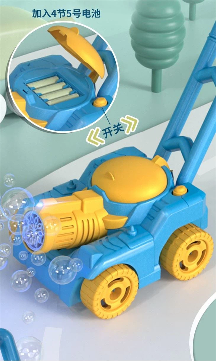 Automatic 10-hole Bubble Blower Trolley Electric Bubble Blowing Parent-child Outdoor Children's Tank Car Toys