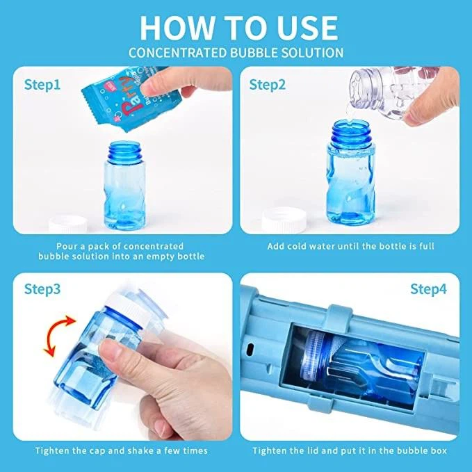 Blue Fire Double Barrel Electric Gatling Bubble Gun Fully Automatic Reload Extra Large