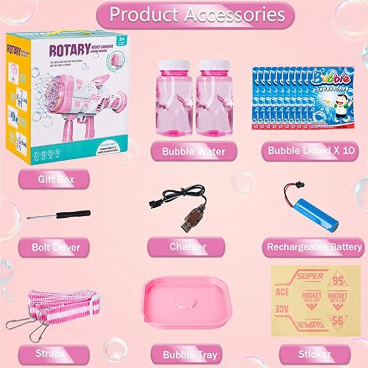 bubble gun machine gun pink