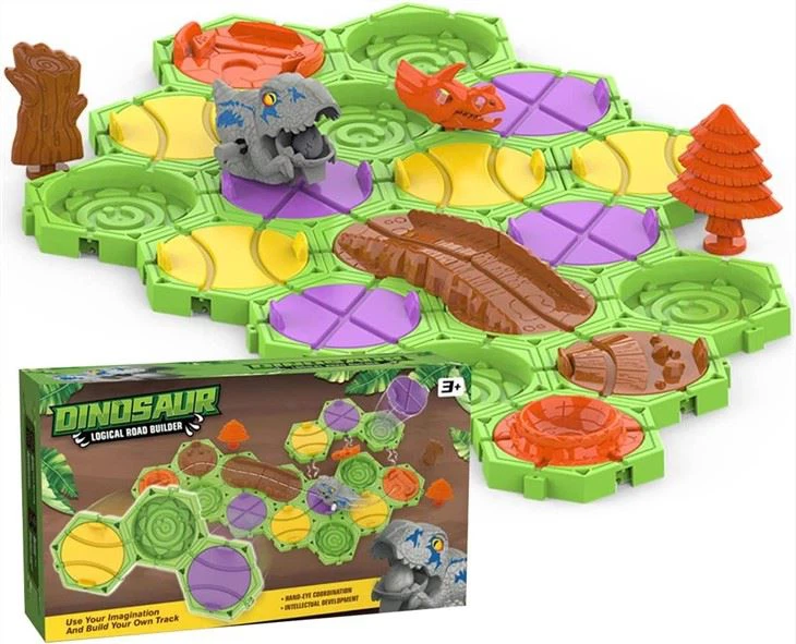 Dinosaur Road Building Game Logical Road Builder Game (Red)