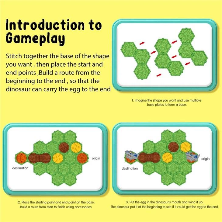 Dinosaur Road Building Game Logical Road Builder Game (Red)