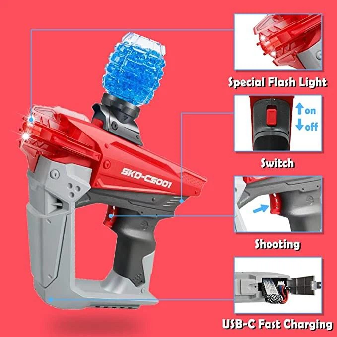 Gel Ball Blaster Gun Automatic Gel Ball Blaster With Flash Light