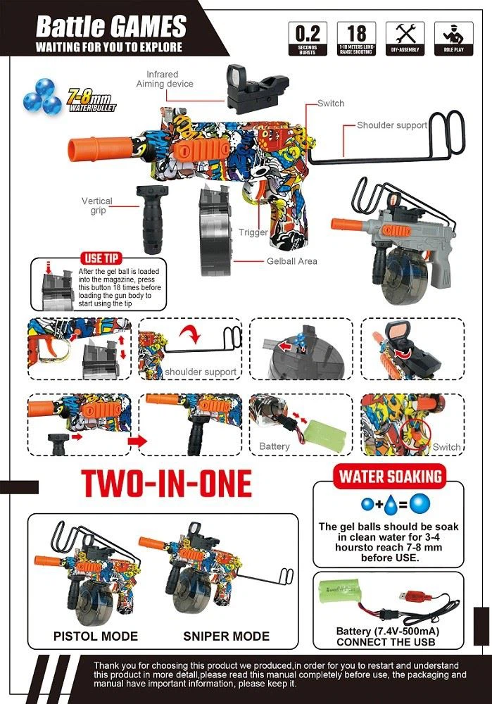 Gel Blaster Gun Newest Splatter Ball Blaster
