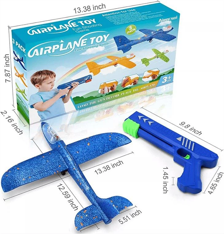 LED Light Airplane Launcher Toy 3 Pack