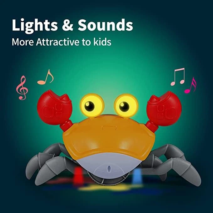 Sensing Crawling Crab Interactive Walking Dancing Toy With Music Sounds & Lights