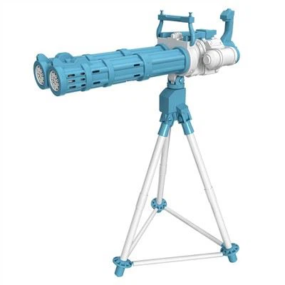 Blue Fire Double Barrel Electric Gatling Bubble Gun Fully Automatic Reload Extra Large