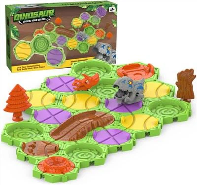 Dinosaur Road Building Game Logical Road Builder Game (Red)