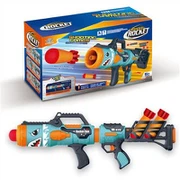 Toy Rocket Barrel Launcher Air Power Blaster Gun For Youth, Teens, Adults (Blue)