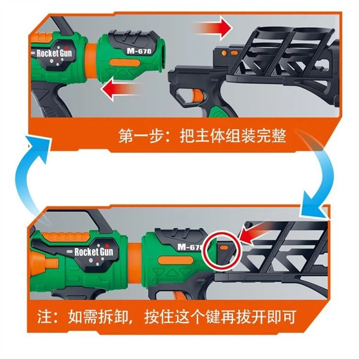 Toy Rocket Barrel Launcher Air Power Blaster Gun For Youth, Teens, Adults (Blue)
