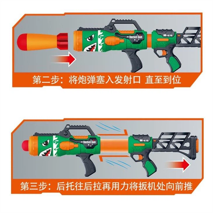 Toy Rocket Barrel Launcher Air Power Blaster Gun For Youth, Teens, Adults (Blue)