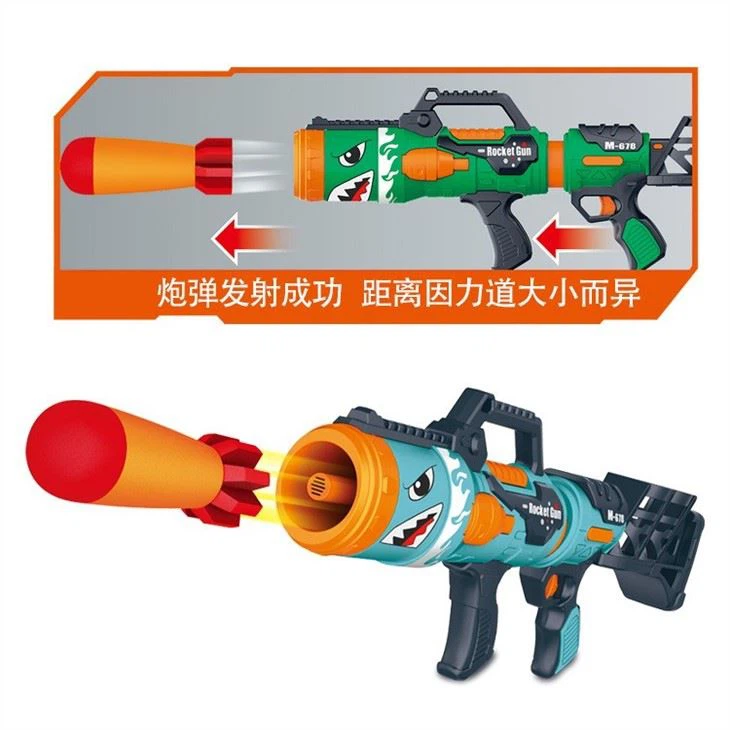 Toy Rocket Barrel Launcher Air Power Blaster Gun For Youth, Teens, Adults (Blue)