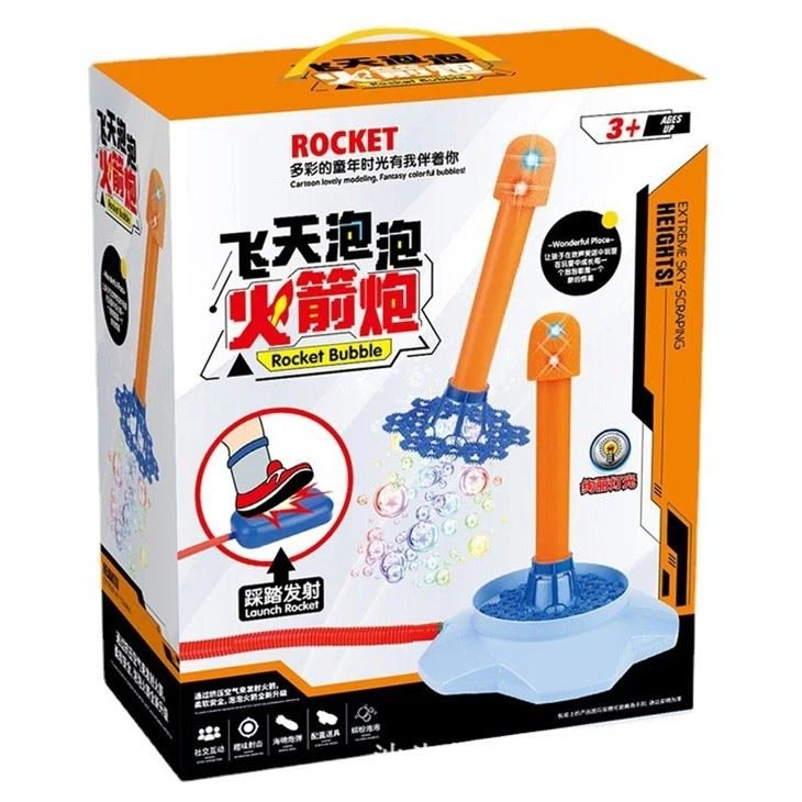 Toy Rocket Launcher With Light For Kids Outdoor Bubble Toy