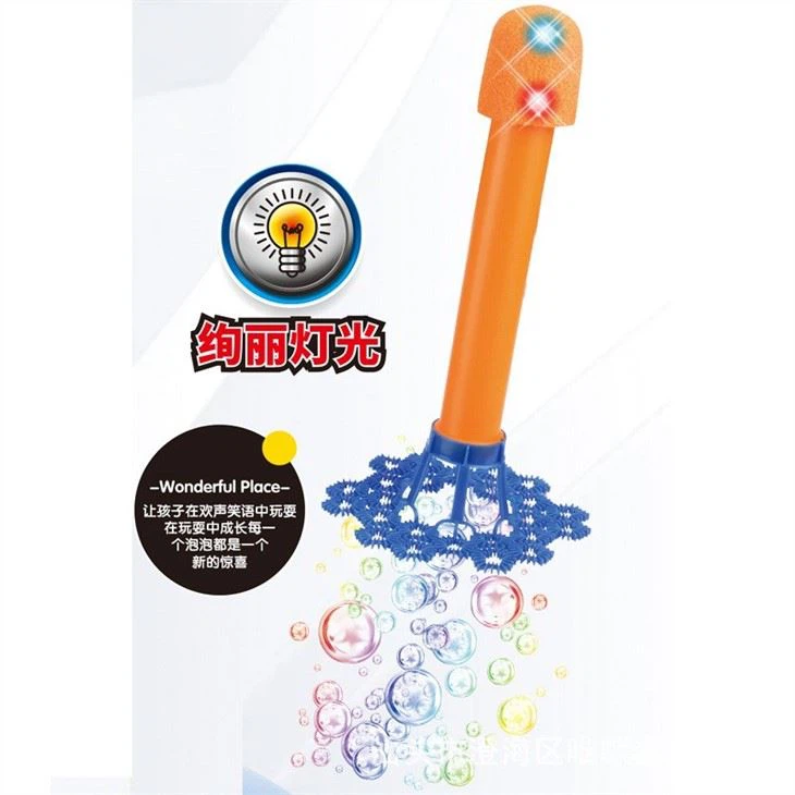 Toy Rocket Launcher With Light For Kids Outdoor Bubble Toy