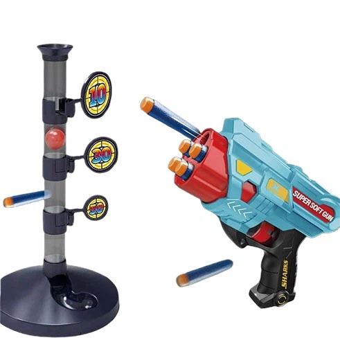 Rotating Magazines Automatically Loaded EVA Soft Bullets With Target Toy Gun