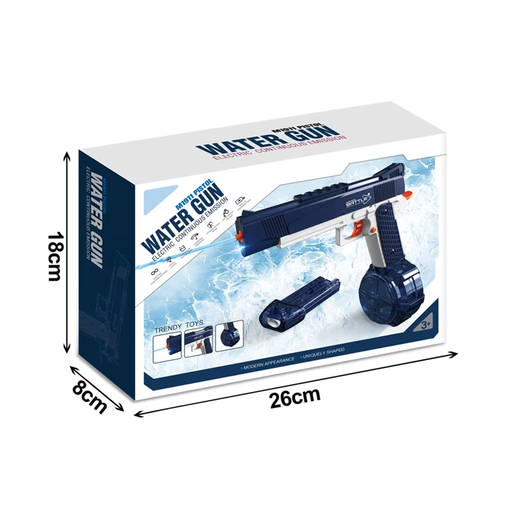 M1911 pistol Electric Water Gun Light Bullet Drum Version + Magazines