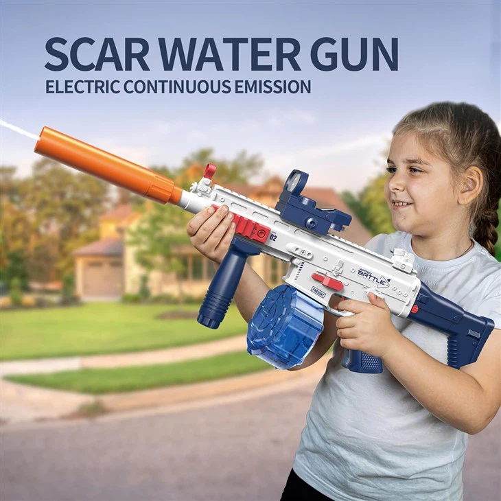 Rechargabel Scar Electric Squirt Gun With Magazine&Drum