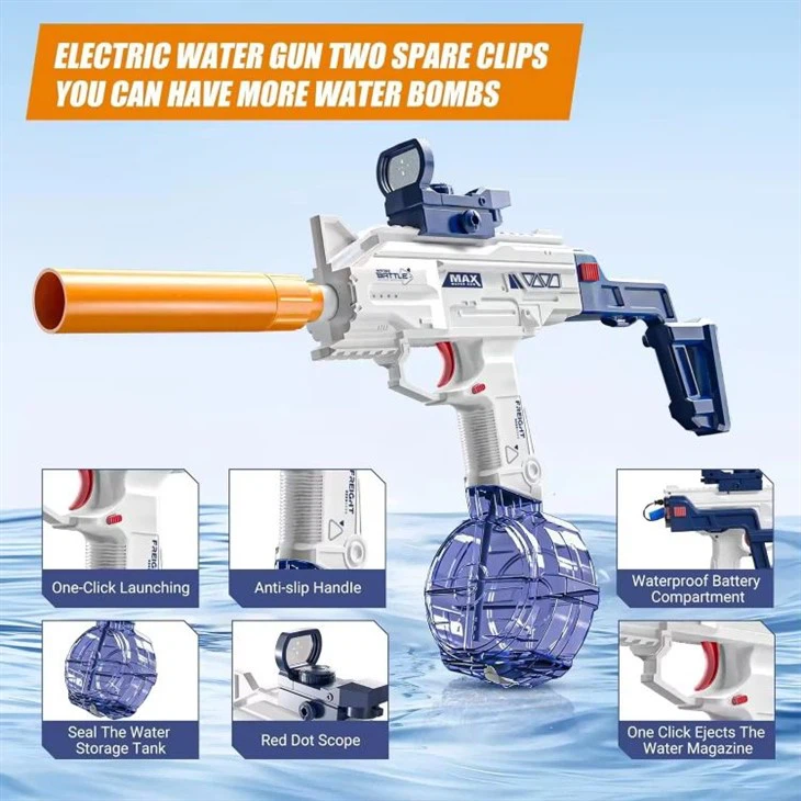 UZI Long Sword Automatic Water Blaster With Rechargeable Battery