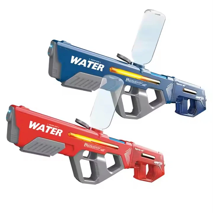 Electric water gunner with automatic water absorption and glowing body